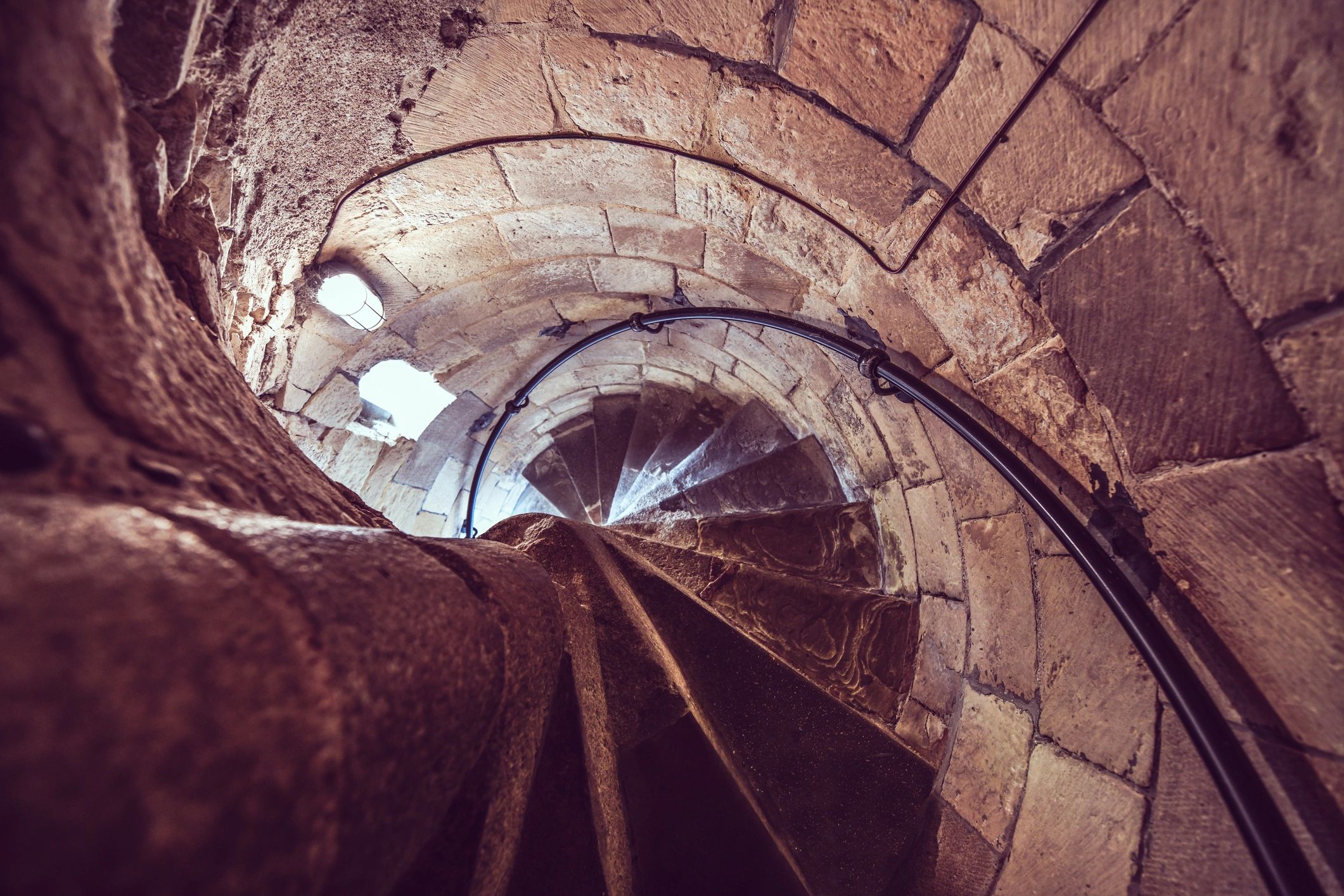 Spiral staircase interior at Arundel