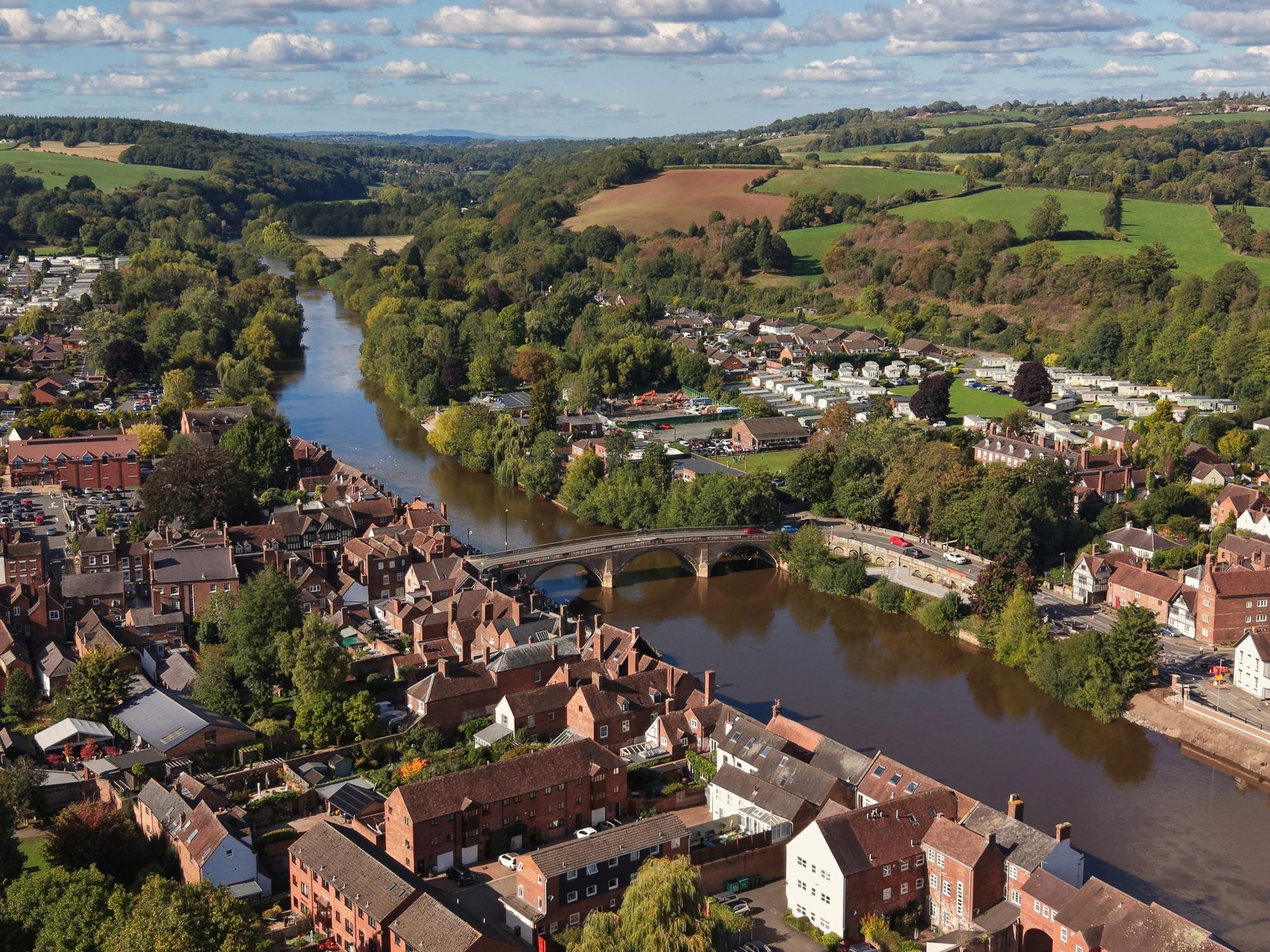 Aerial view of Bewdley in Worcestershire