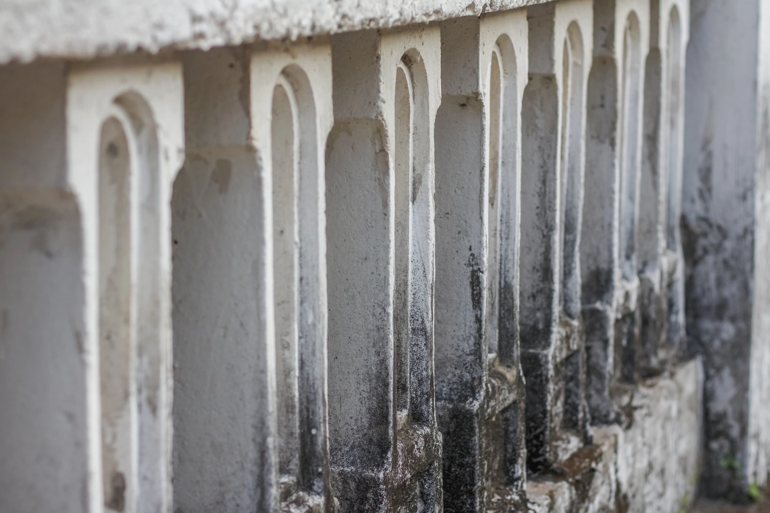 Weathered balustrade architectural detail