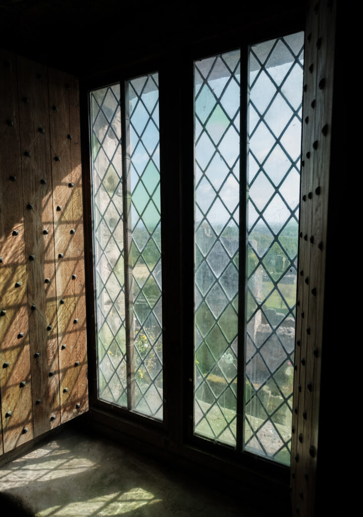 View from a leaded window, Craigmillar Castle